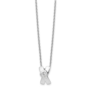 SS White Ice X Buckle .01ct Diamond Necklace