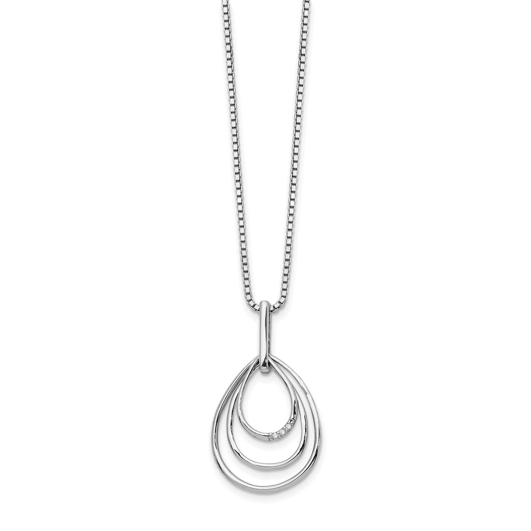 SS White Ice Teardrop .01ct Diamond Necklace