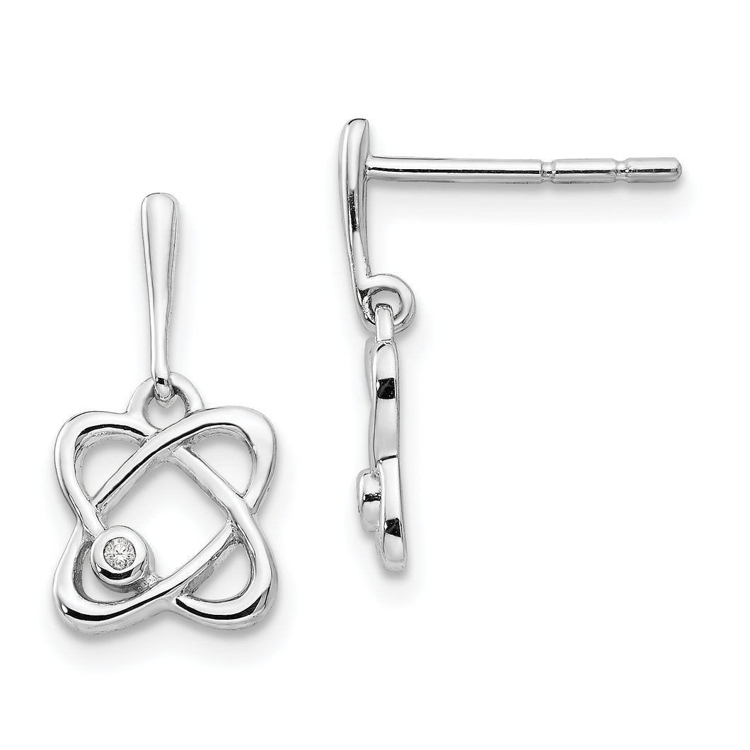 SS White Ice Oval Diamond Post Earrings