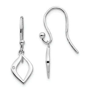SS White Ice .01 ct Diamond Shepherd Hook Earrings