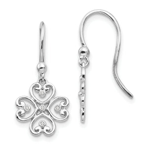 SS White Ice .03 ct Diamond Shepherd Hook Earrings