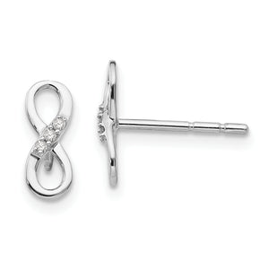 SS White Ice Infinity Diamond Post Earrings