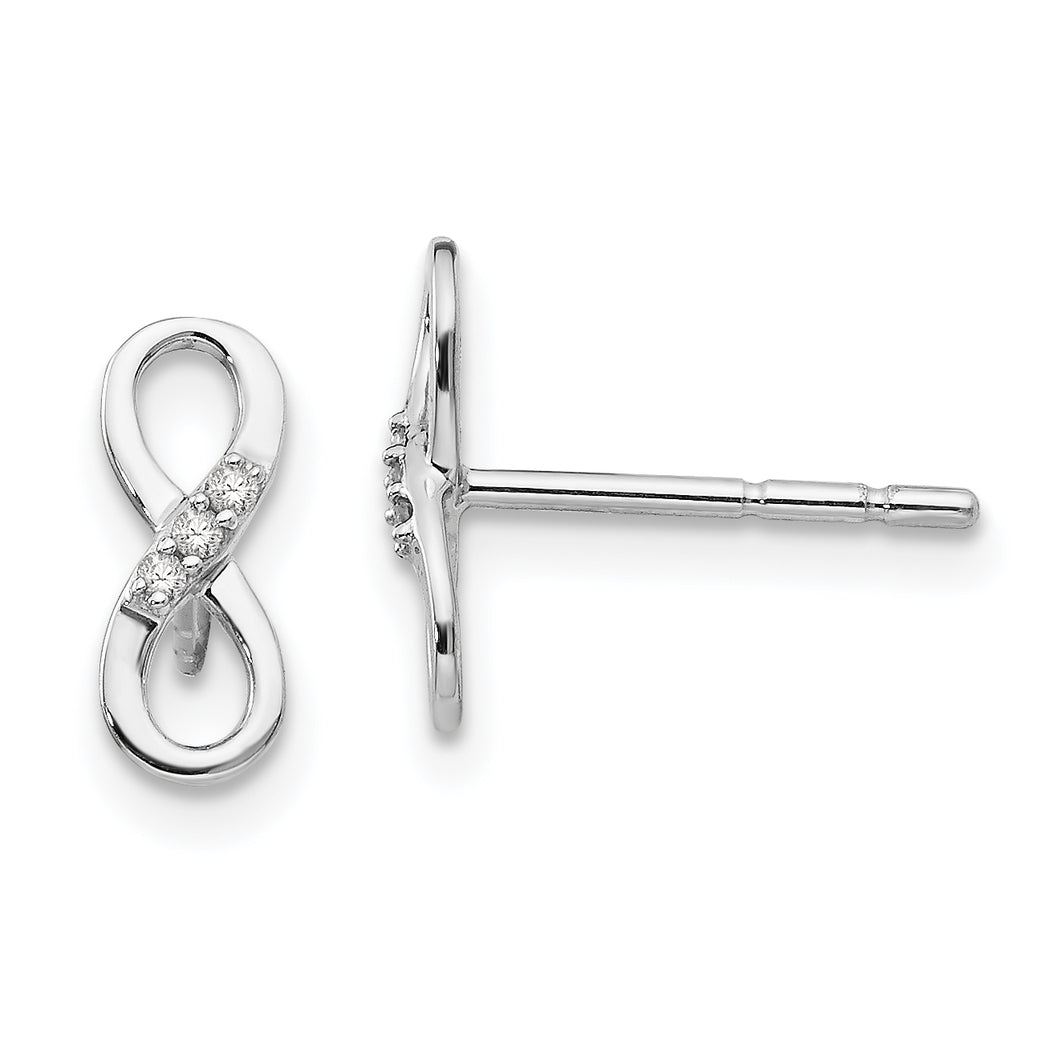 SS White Ice Infinity Diamond Post Earrings