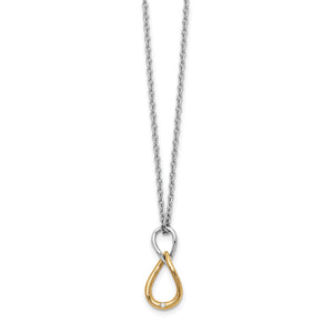 SS White Ice Gold-Tone 1/2pt Diamond Necklace