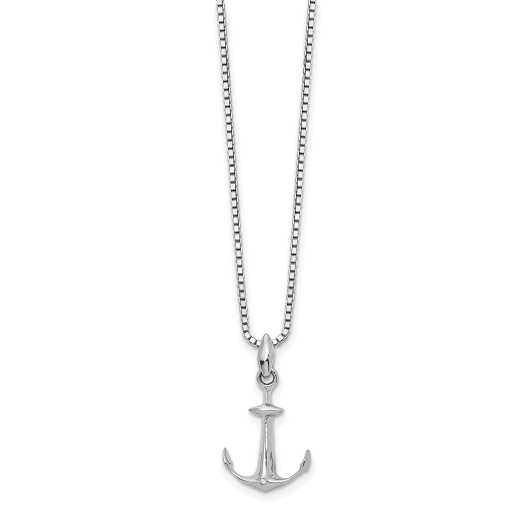 SS White Ice 1/2pt Diamond w/ 2in ext. Necklace