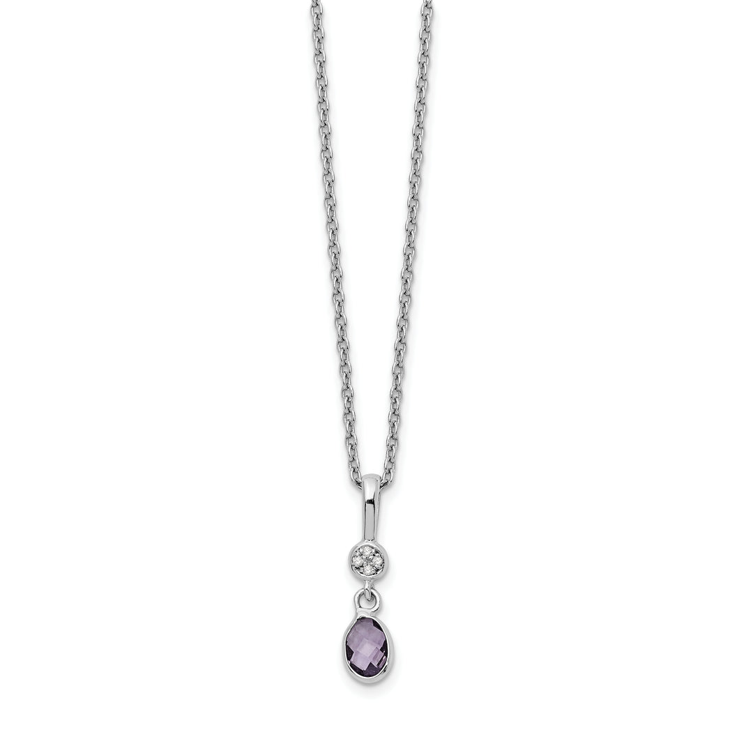 SS White Ice Amethyst and Diamond Necklace