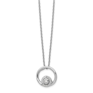 SS White Ice Blue Topaz and .05 ct Diamond Necklace