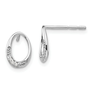 SS White Ice .02 ct Diamond Post Earrings
