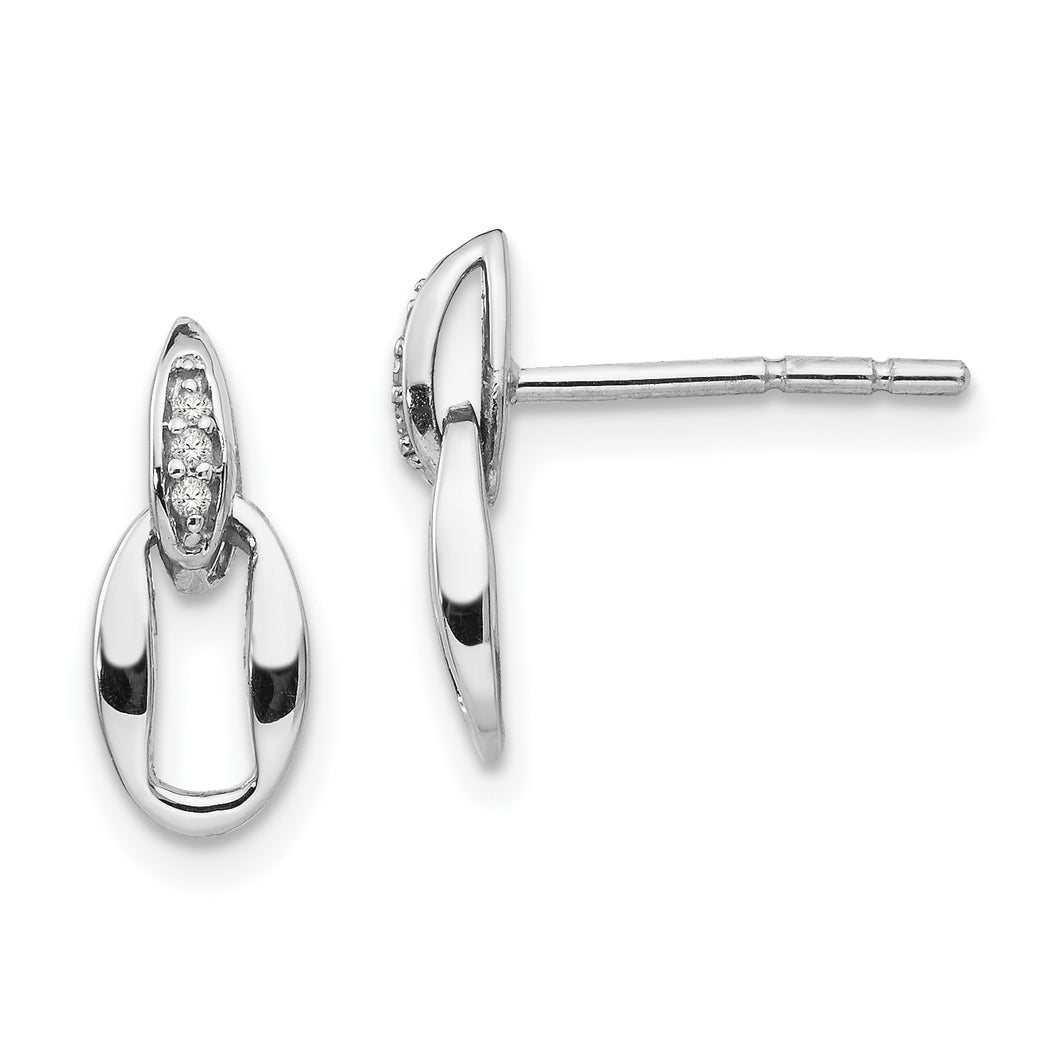 SS White Ice .02ct Diamond Post Earrings