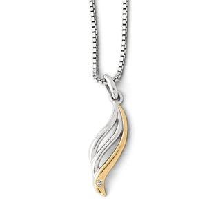 SS White Ice Gold-Tone .01 ct Diamond Necklace