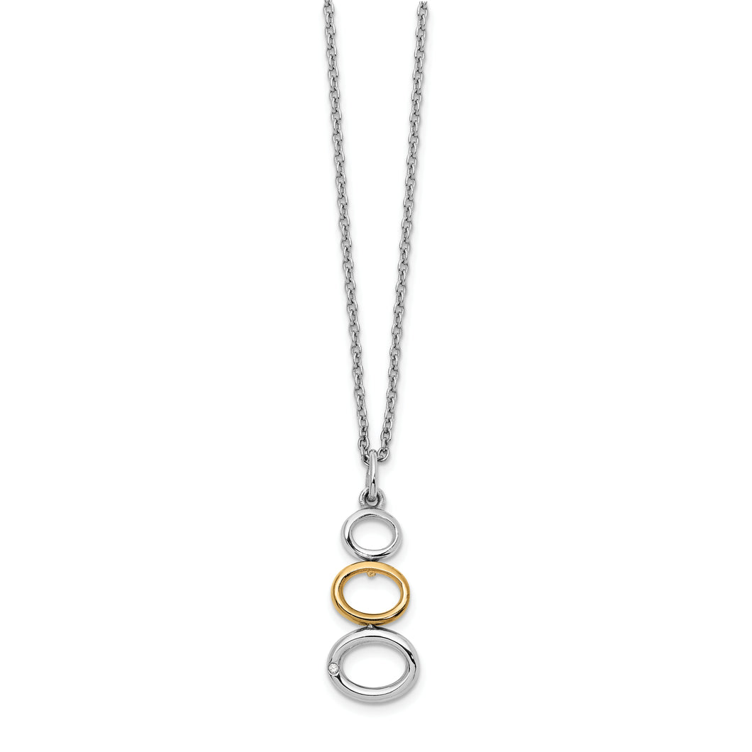 SS White Ice Gold-Tone 1/2 pt Diamond Necklace
