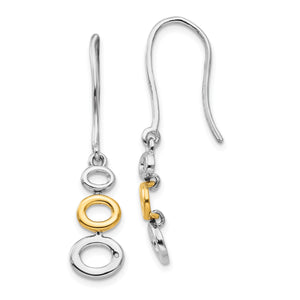 SS White Ice Gold-Tone 1/2pt Diamond Shepherd Hook Earrings