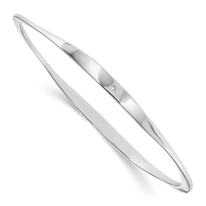 SS White Ice .01ct Diamond Bangle