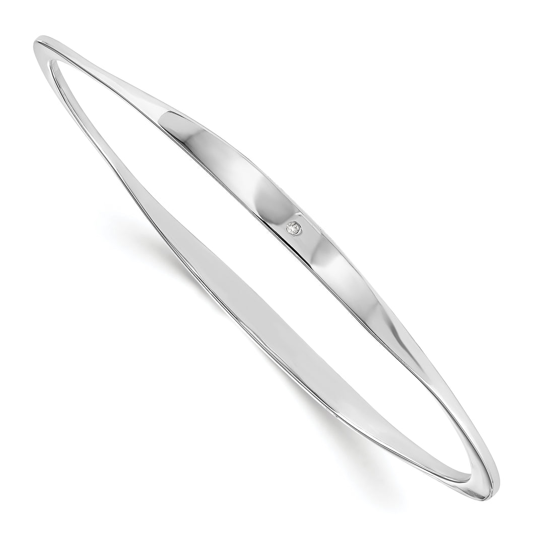 SS White Ice .01ct Diamond Bangle