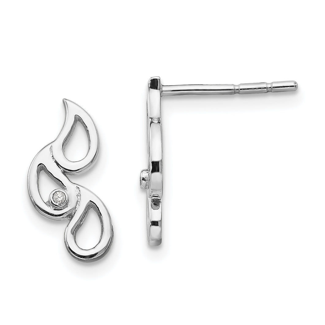 SS White Ice Diamond Raindrop Post Earrings