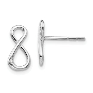 SS White Ice Diamond Infinity Symbol Post Earrings