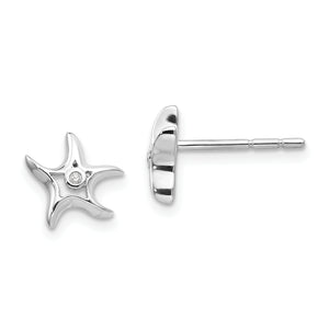 SS White Ice Diamond Starfish Post Earrings