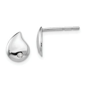SS White Ice Diamond Teardrop Post Earrings