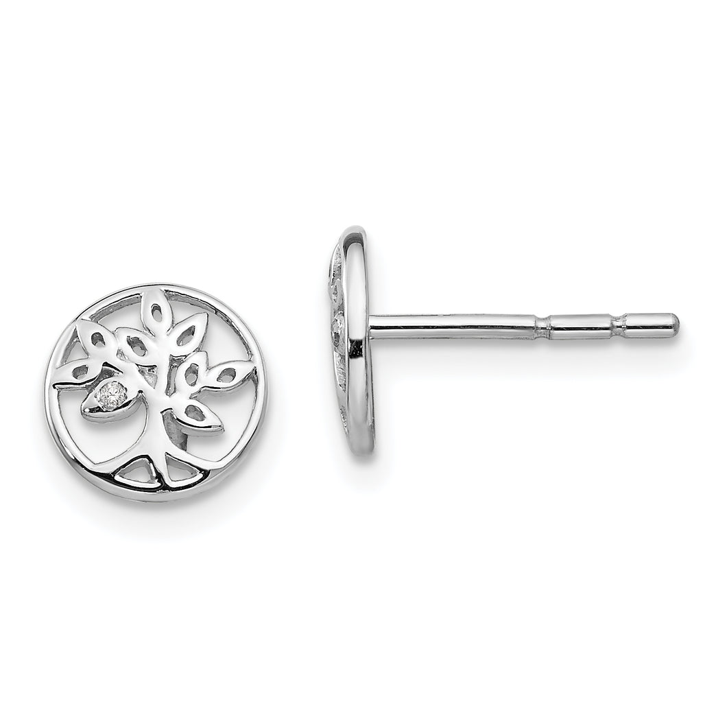 SS White Ice Diamond Tree Post Earrings