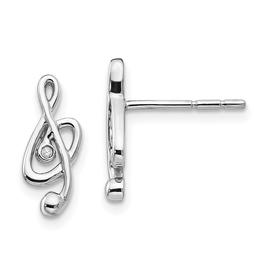 SS White Ice Diamond Musical Post Earrings