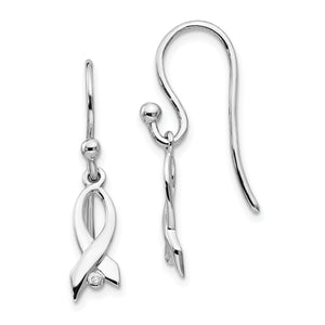 SS White Ice Diamond Ribbon Dangle Earrings
