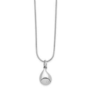 SS White Ice Diamond Teardrop Necklace