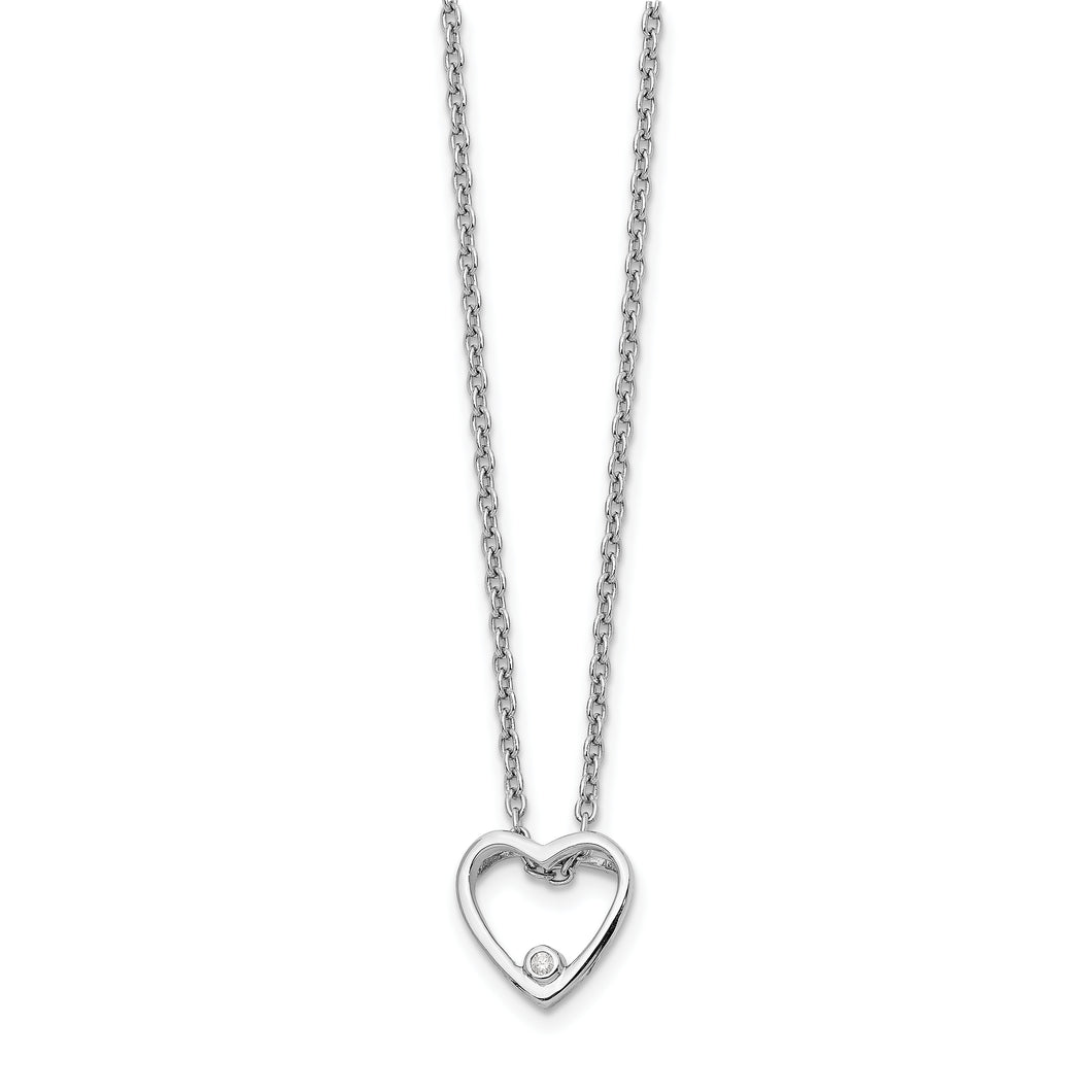 SS White Ice Diamond Heart Necklace