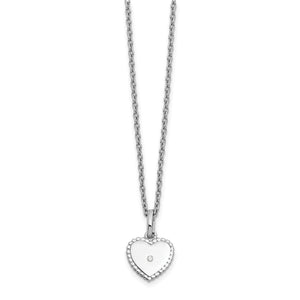 SS White Ice Diamond Heart Necklace