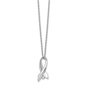 SS White Ice Diamond Ribbon Necklace