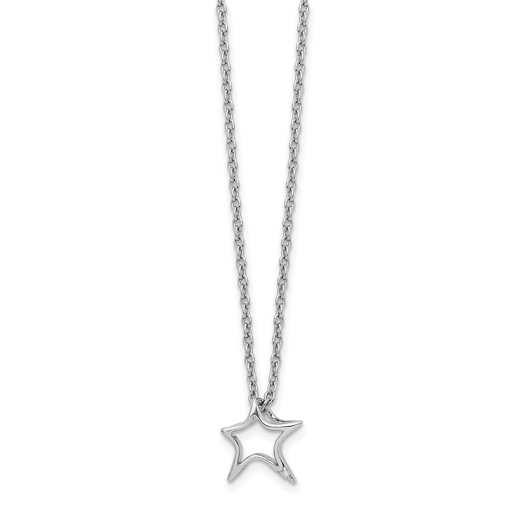 SS White Ice Diamond Star Necklace