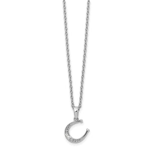 SS White Ice Diamond Horseshoe Necklace