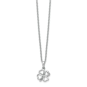 SS White Ice Diamond Clover Necklace