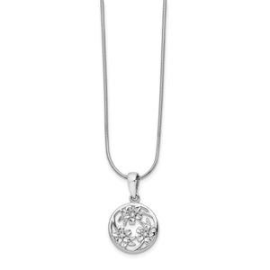 SS White Ice Diamond Flower Necklace