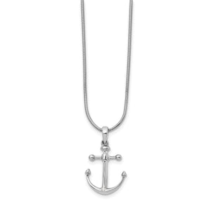 SS White Ice Diamond Anchor Necklace