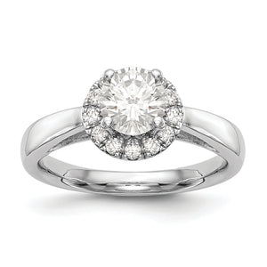 14kw Round Halo Diamond Semi-mount Engagement Ring