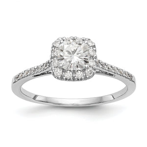 14kw Cushion Halo Diamond Semi-mount Engagement Ring