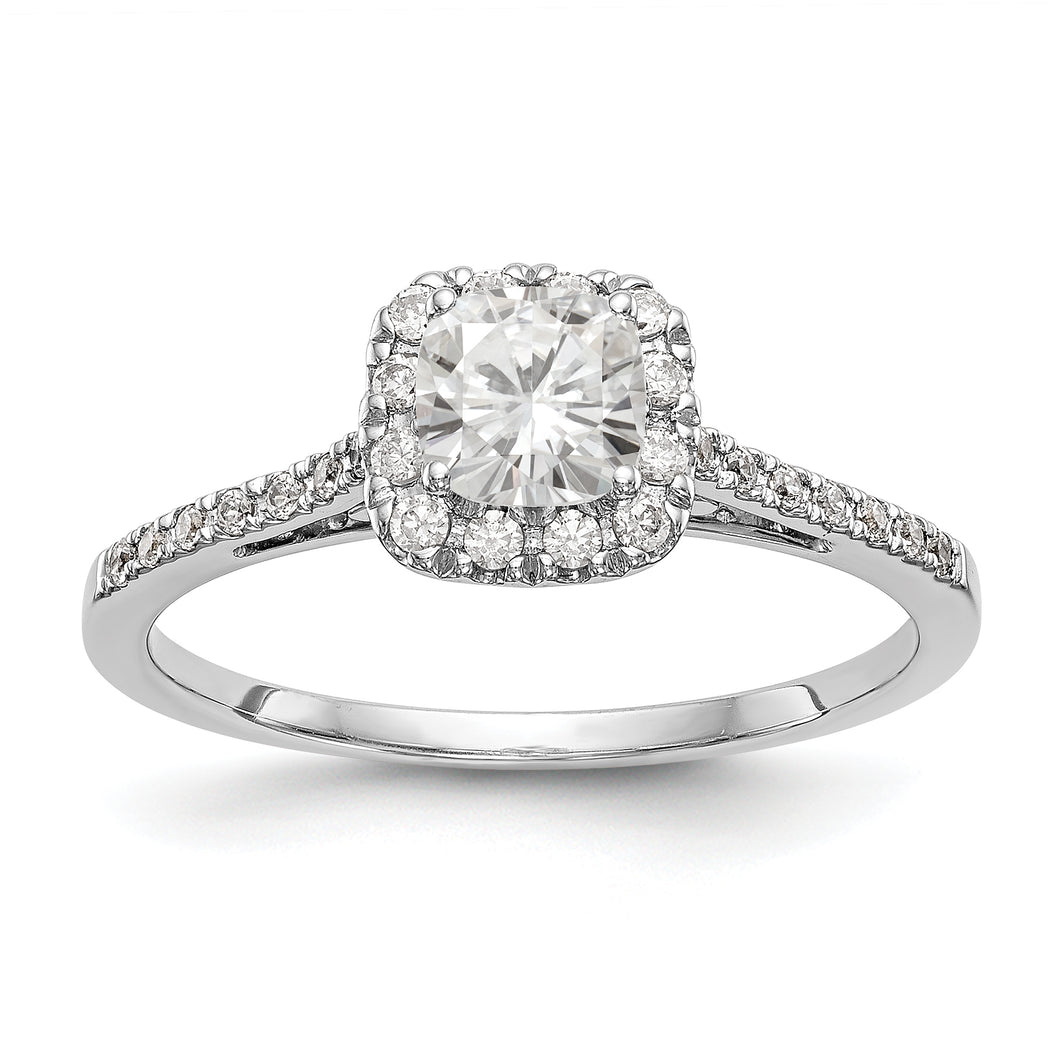 14kw Cushion Halo Diamond Semi-mount Engagement Ring