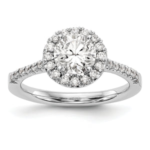 14kw Round Halo Engagement Diamond Semi-mount Ring