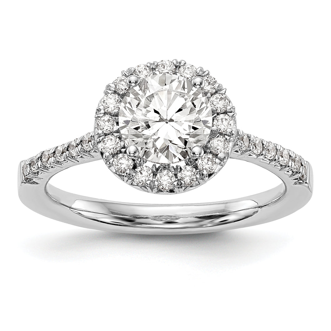 14kw True Origin Lab Grown Diamond VS/SI, D E F, S/M Round Halo Eng. Ring