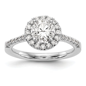14kw True Origin Lab Grown Diamond VS/SI, D E F, S/M Round Halo Eng. Ring