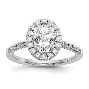 14kw True Origin Lab Grown Diamond VS/SI, D E F, S/M Oval Halo Eng. Ring