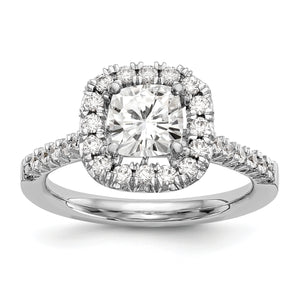14kw Cushion Halo Diamond Semi-mount Engagement Ring