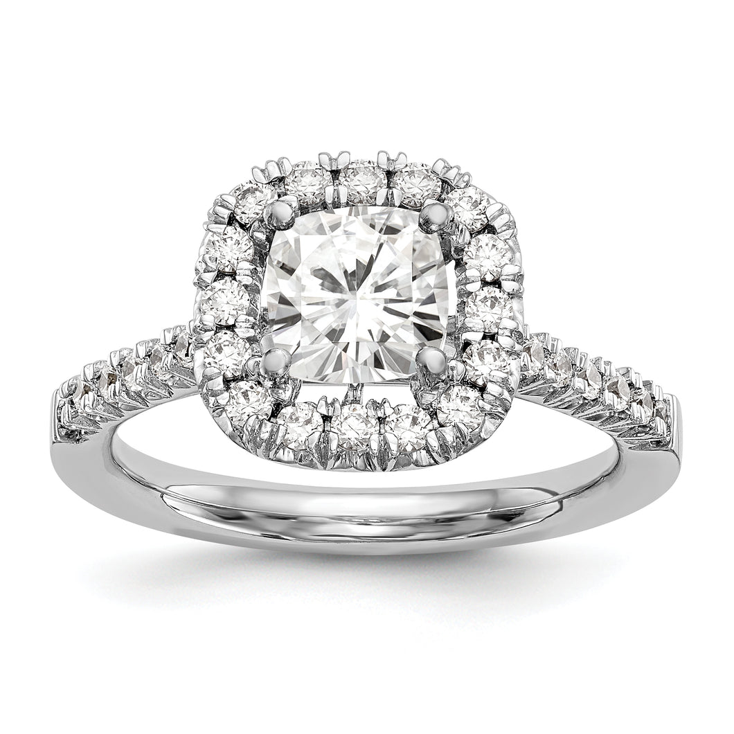 14kw Cushion Halo Diamond Semi-mount Engagement Ring