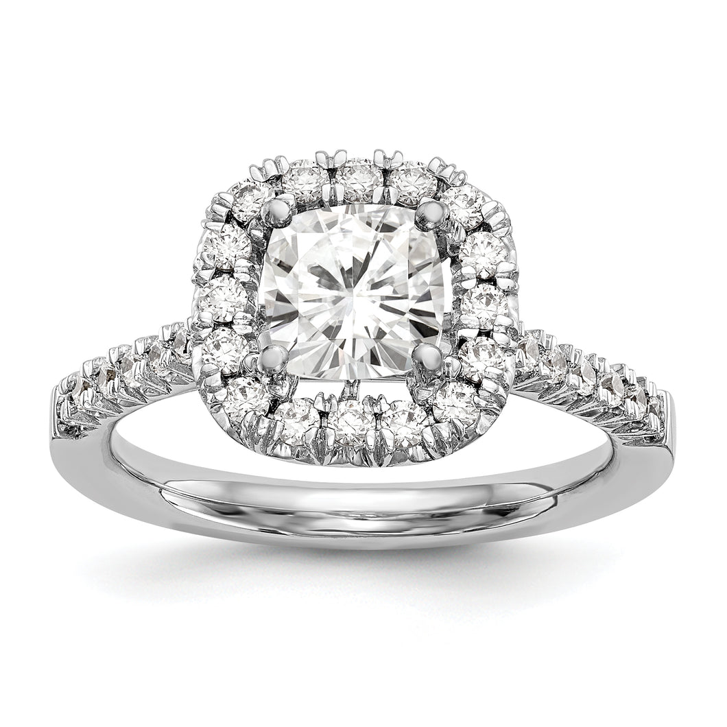 14kw True Origin Lab Grown Diamond VS/SI, D E F, S/M Cushion Halo Eng. Rin
