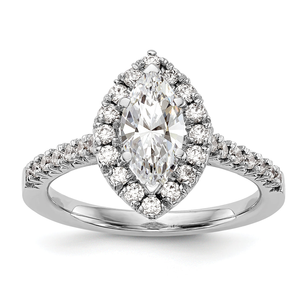 14kw True Origin Lab Grown Diamond VS/SI, D E F, S/M Marquise Halo Eng. Ri