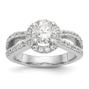 14kw True Origin Lab Grown Diamond VS/SI, D E F, S/M Round Halo Eng. Ring