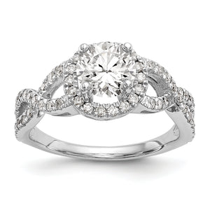 14kw True Origin Lab Grown Diamond VS/SI, D E F, S/M Round Halo Eng. Ring