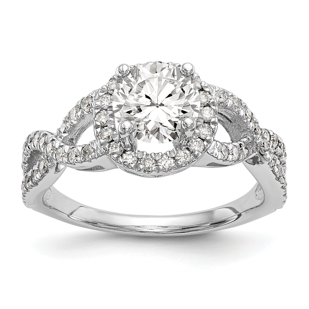 14kw True Origin Lab Grown Diamond VS/SI, D E F, S/M Round Halo Eng. Ring
