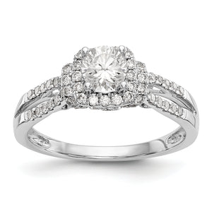 14K White Gold Diamond Semi-Mount Halo Engagement Ring