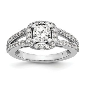 14kw True Origin Lab Grown Diamond VS/SI, D E F, S/M Cushion Halo Eng. Rin